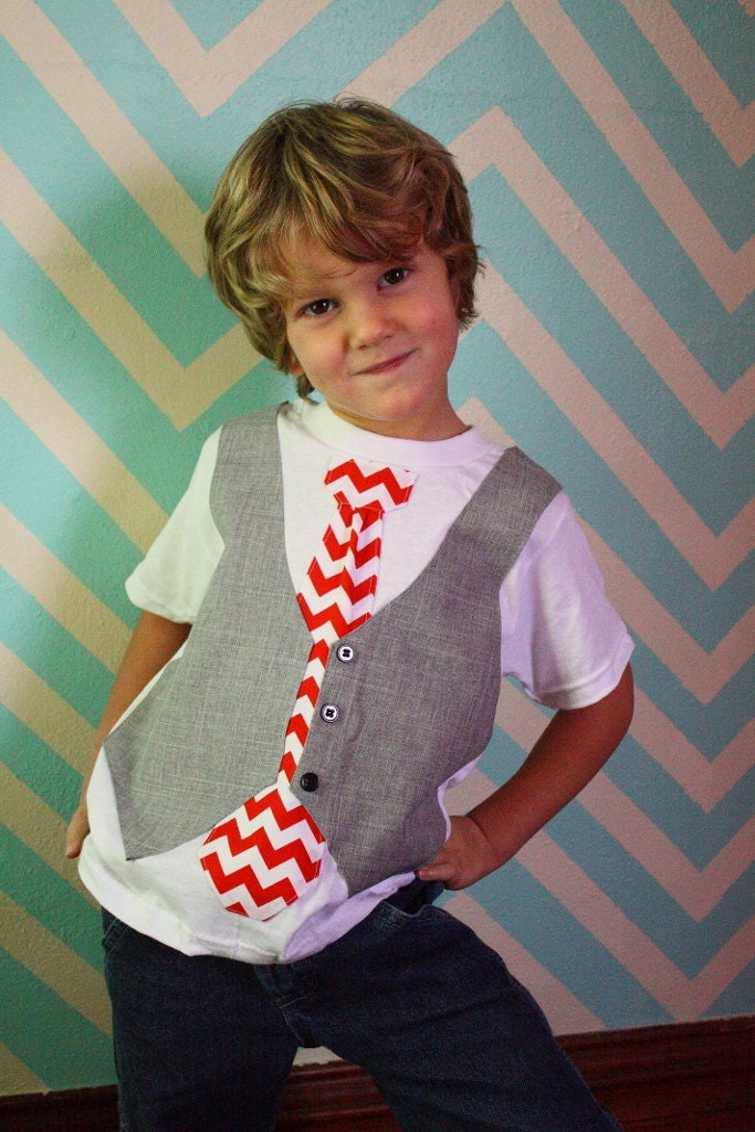 boys Valentine's day shirt, Valentine chevron tie shirt, Sibling Christmas outfit
