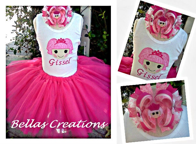 Lalaloopsy tutu Set Jewel Sparkles hairbow, tutu, applique  personalized shirt