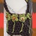 Mother's Day Gifts,Crossbody Bag, Boho Bag , Earthy Browns With Avocado Beaded Flowers , 100% Cotton Yarn