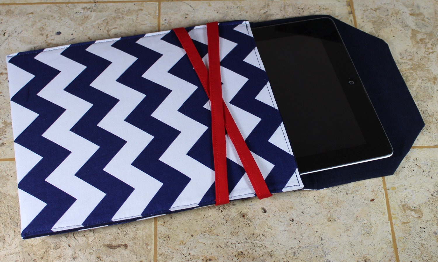 Blue Chevron iPad Case / Blue iPad 2 Case / Blue iPad 3 Case / Blue iPad Mini Case --- Made to Order --- White, Red, Blue Chevrons