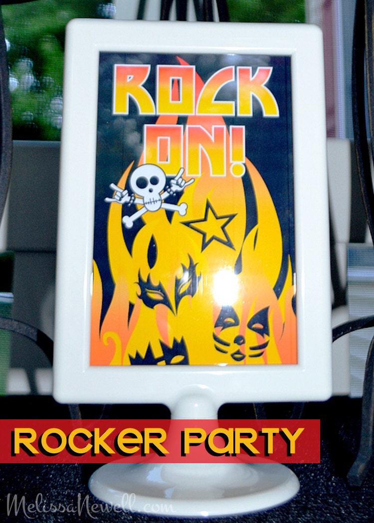 ROCKER Party - Rocker Happy Birthday Party Pack - Full PRINTABLE Collection - KISS my 30s Goodbye Il_570xn