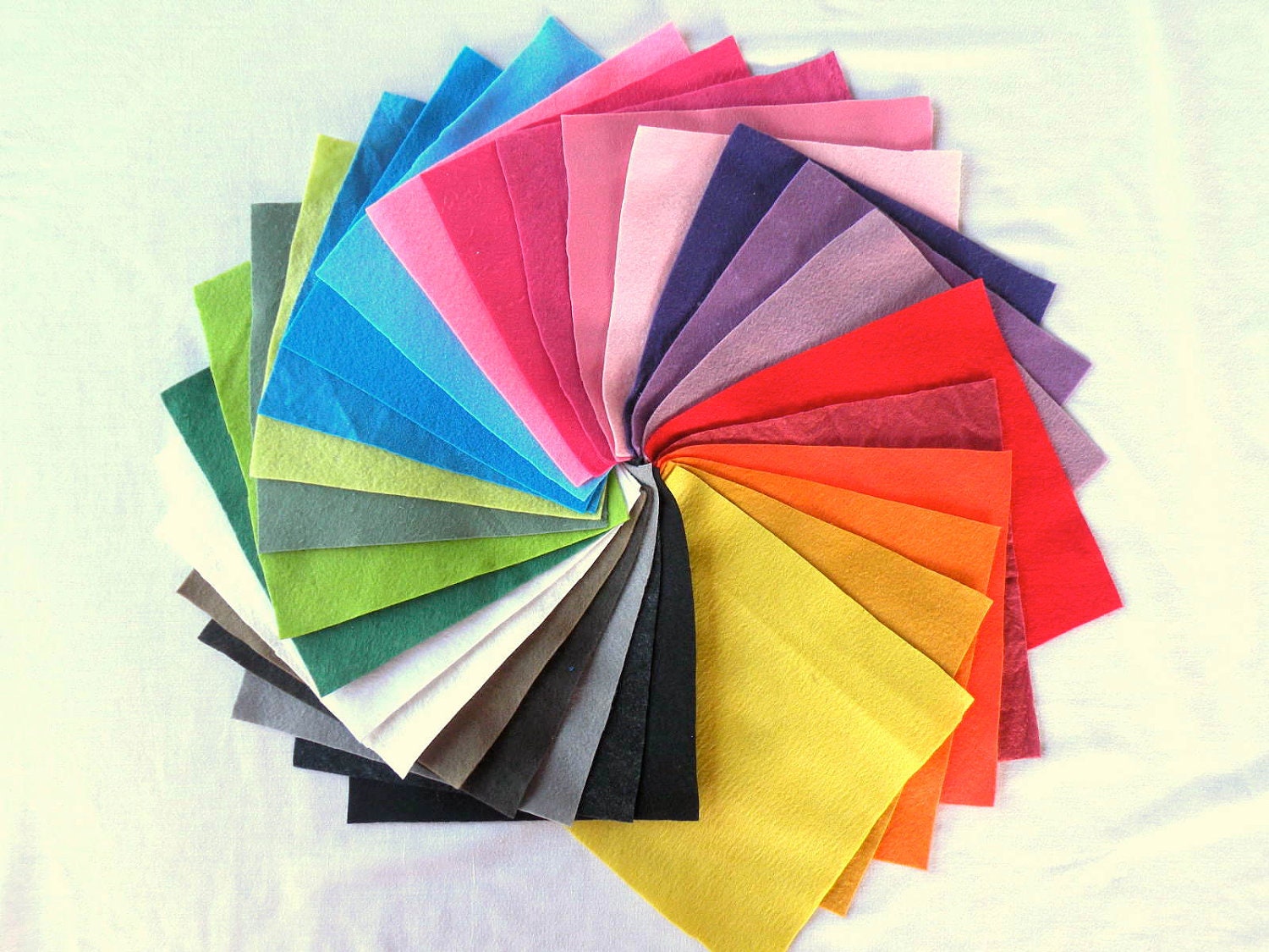 SALE-25 different Colors of Felt Squares Pack
