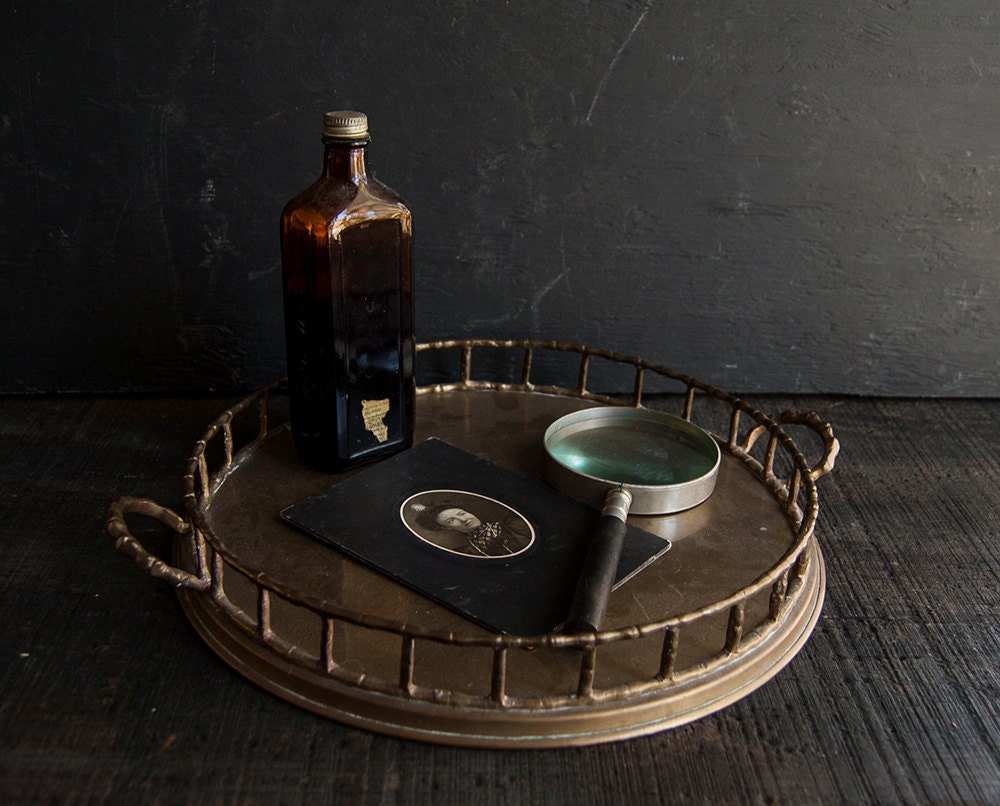 Gold Vanity Tray -Victorian Rustic Vintage