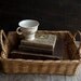 Vintage Wooden Woven Basket Tray