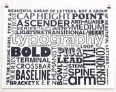 Typography linocut letterpress poster