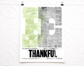 Be Thankful woodcut print