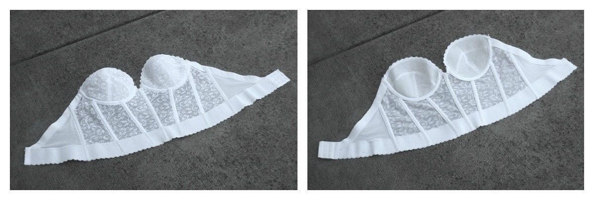 Vintage Corset, Vintage Lingerie, Lace Corset, Bustier, White, 1990's, B Cup, C Cup,