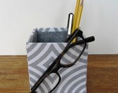Fabric Wrapped Pencil Cup / Pencil Box, Craft Organizer for the Office, Studio, or Dorm