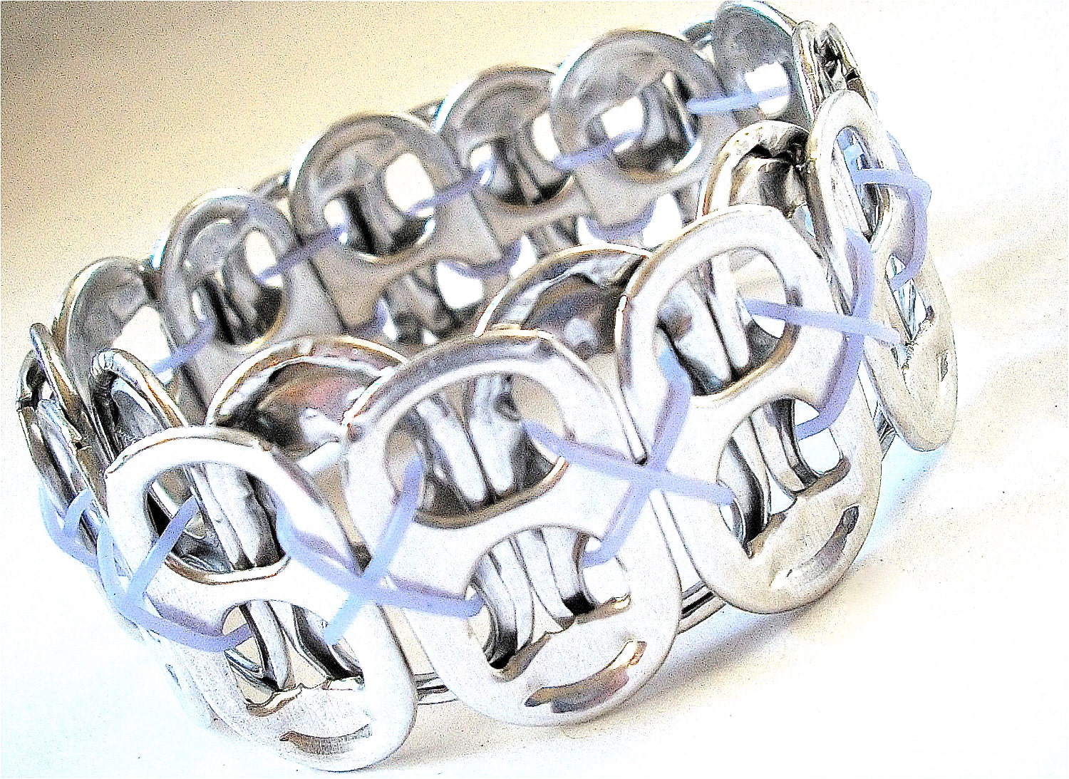 Pop Tab Stretchy Bracelet - Simply Lavender - for teens and adults - upcycled/eco-friendly jewelry - under 10