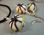 Spiderweb Charm Necklace and Earrings Set