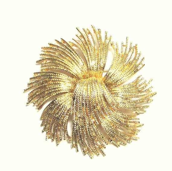 Vintage Monet Fringe Brooch Textured  Brooch