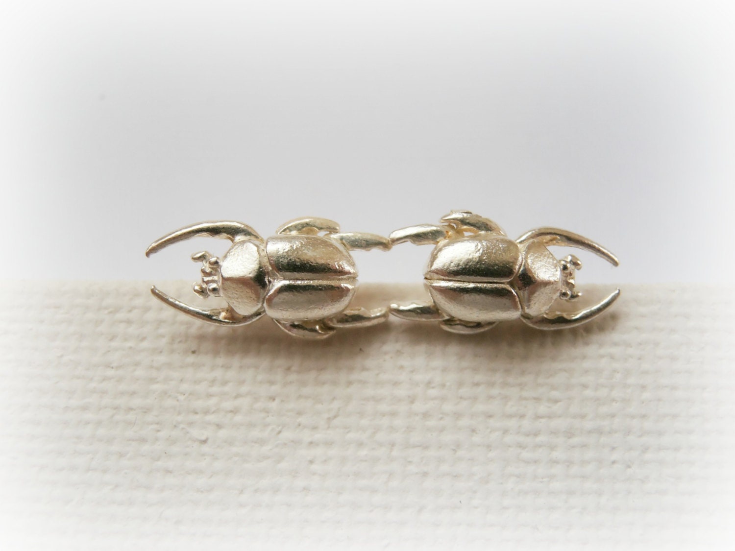 Valentine Men studs - Scarab Beetle Earrings - Sterling Silver