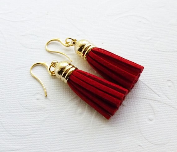 Red Tassel Earrings - Fringe Jewelry