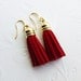 Red Tassel Earrings - Fringe Jewelry