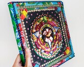 Aztec Mexican folk art Sequin Applique Aztec Mayan calendar Mexican framed art On Sale