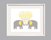 Kids Wall Art You Are My Sunshine " You'll never know dear" Art Print  5x7  in yellow and gray by YassisPlace