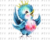 Vintage Greetings Card Vintage Bluebird LARGE Digital Image Download Sheet Transfer To Totes Pillows Tea Towels T-Shirts