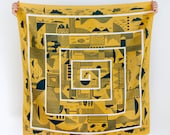 Maze Furoshiki Mustard. "Furoshiki" Japanese multi wrapping cloth and Scarf.