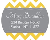 100 Personalized Address Label Stickers- 2" Round- Design your Own- Chevron