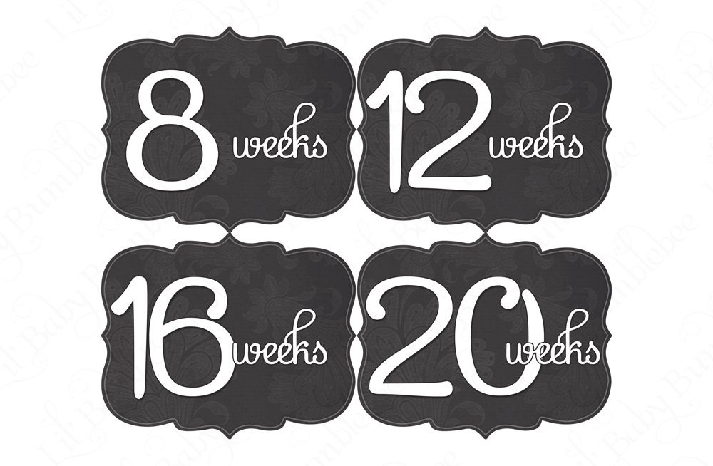Maternity Pregnancy Baby Bump Belly Stickers - Margo - Trendy Modern Shaped Black - Great Photo Prop for Expectant Moms