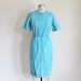 Vintage 40's / 50's Aqua Japanese Inspired Cotton Day Dress