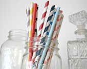 25 paper straws ... choose your color // baby bridal shower decorations // candy dessert buffet table // wedding party decor Il_170x135