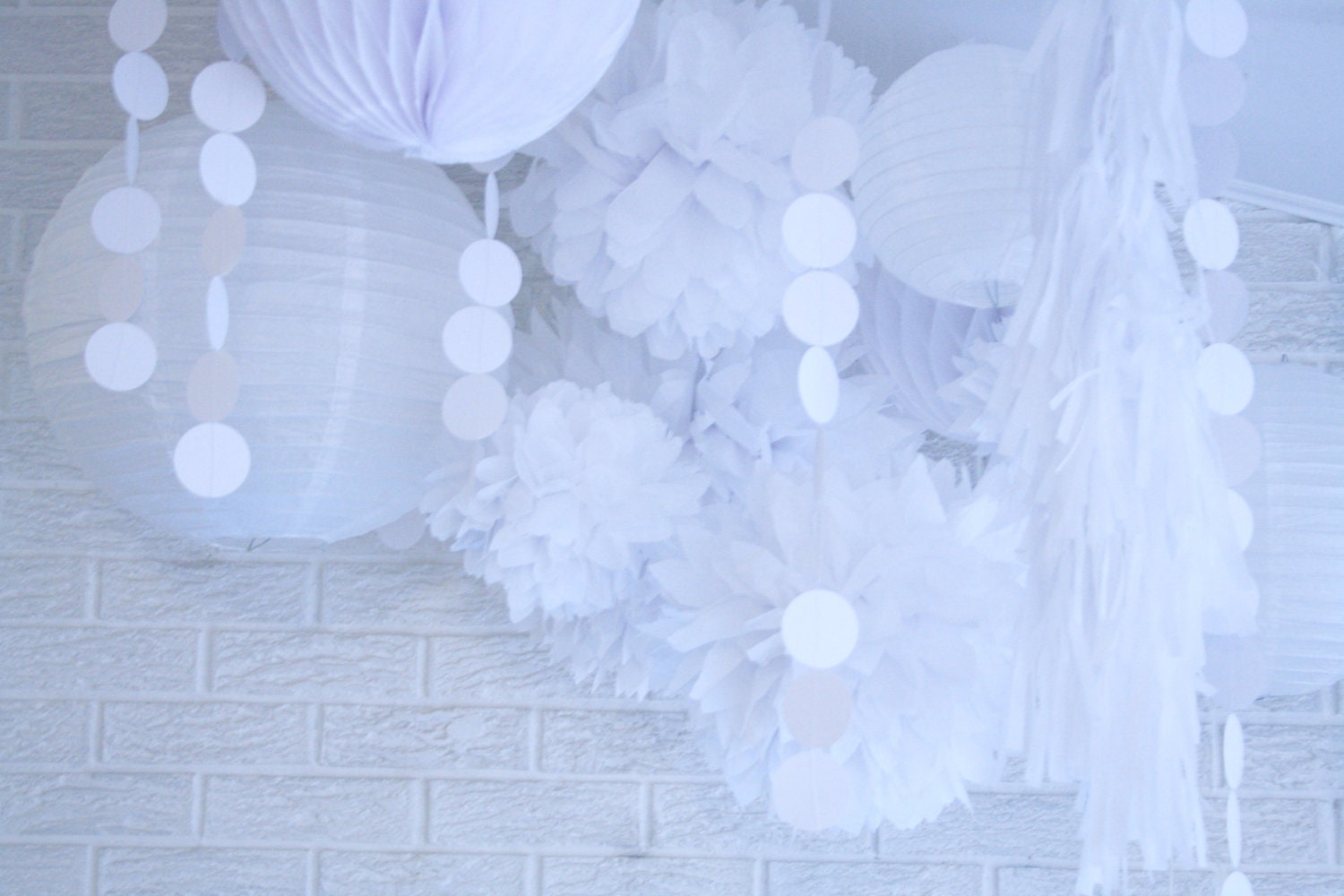 Party Decor Package ... Pompoms . Garlands . Lanterns .... Pick Your Colors // wedding // birthday // party decoration Il_570xn