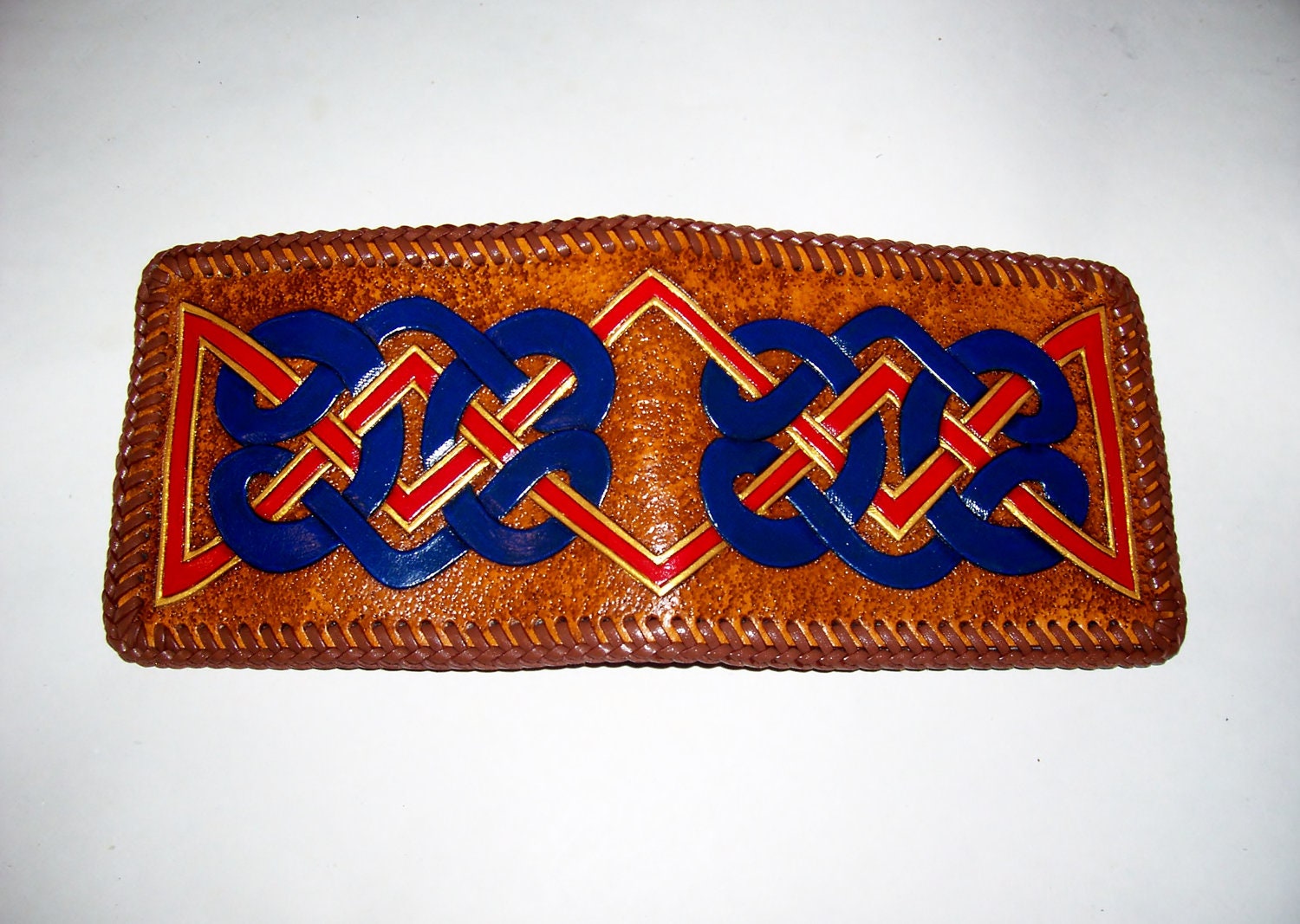 Hand Carved Leather Billfold-Celtic Design