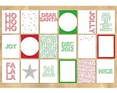 Printable 3x4 Christmas Glitter Cards / 18 Designs