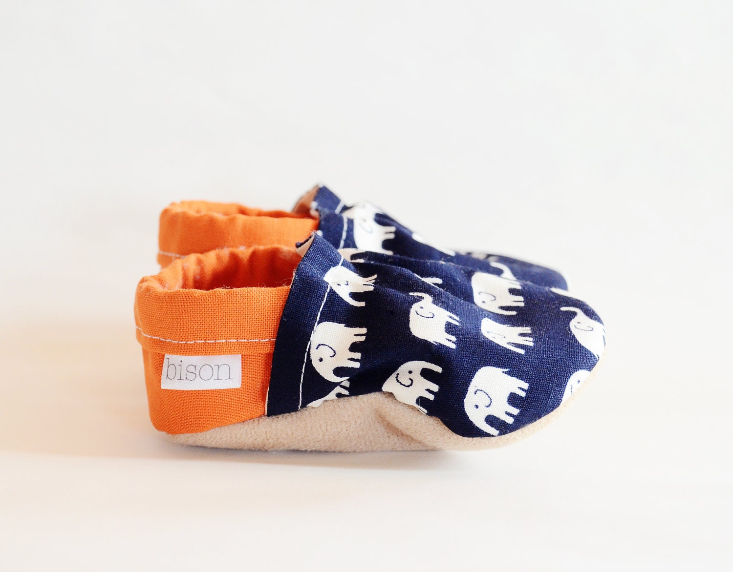 Elephant Parade Bison Booties Size 12 to 18 Months toddler cloth fabric cotton slippers