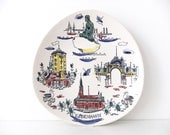 Souvenir Plate - Vintage Scandinavian Ceramic Plate - Stavangerflint Plate - Hand Painted - Collectables - Copenhagen - Home Decor