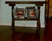 Primitive Rustic Reclaimed Wood & Cast Iron Table, Foyer, TV table, Kitchen island, Desk