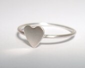 Sterling Silver Heart Knuckle Ring -Layering Above the Knuckle Stackable Ring