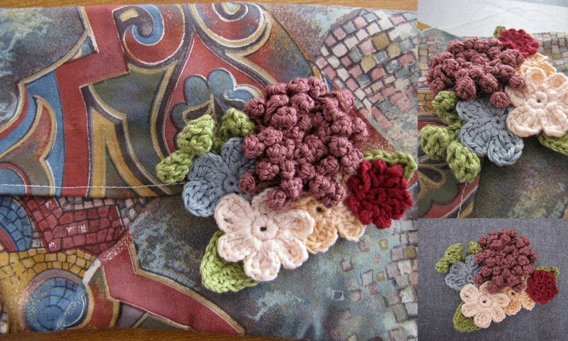 Romantic crocheted brooch - crocheted flowers -Bloom Collection 2012