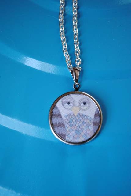 owl necklace. original artwork.