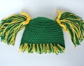 Wig Costume Packers Fan- Green & Yellow or ANY Color- Sizes Adult to Infant