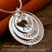 Personalized Jewelry - Hand Stamped Mommy Necklace - Layered Sterling Silver Necklace - Loved Domed Family Stack of Three