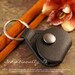 Lord please keep Daddy safe.... - Nickel round token with leather keychain case (hand stamped, double sided, personalized)