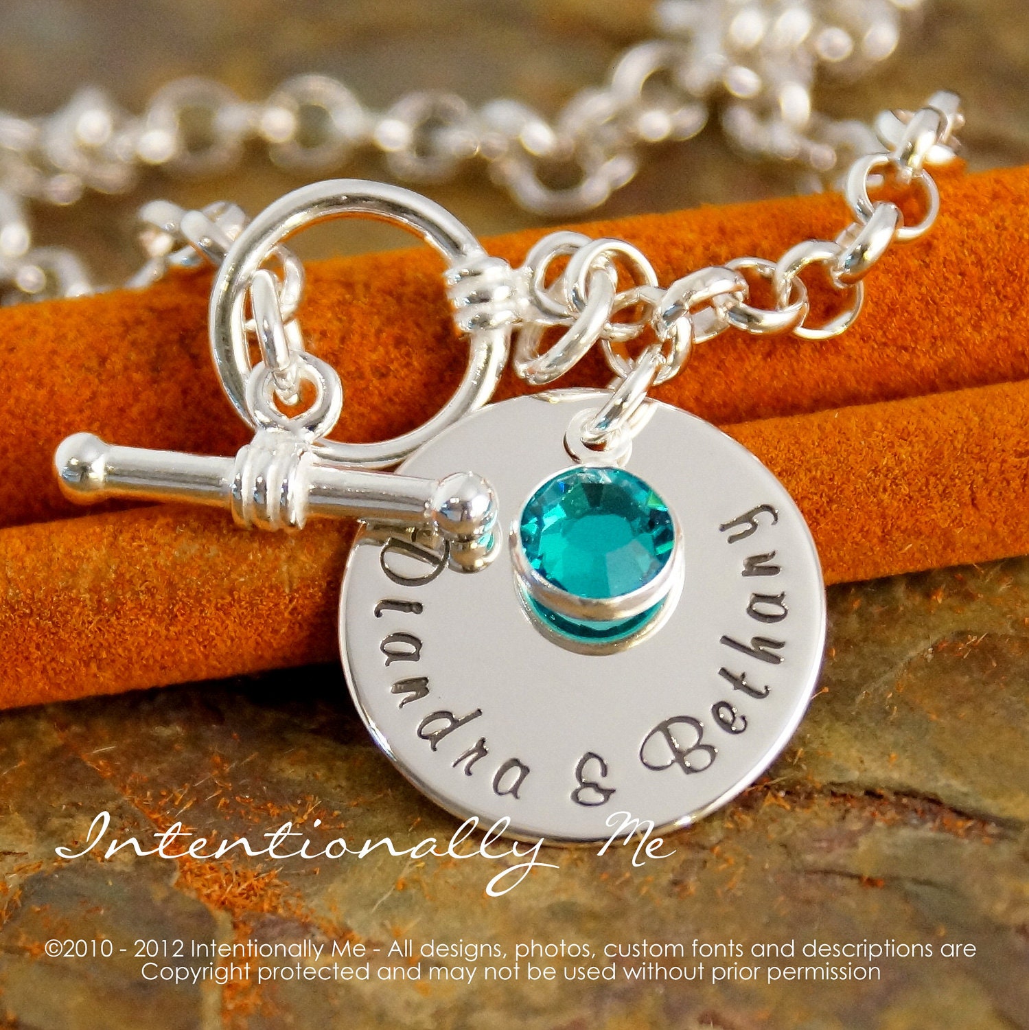 Hand Stamped Toggle Bracelet - Personalized Charm Bracelet - Mommy Bracelet with birthstone - My little ones