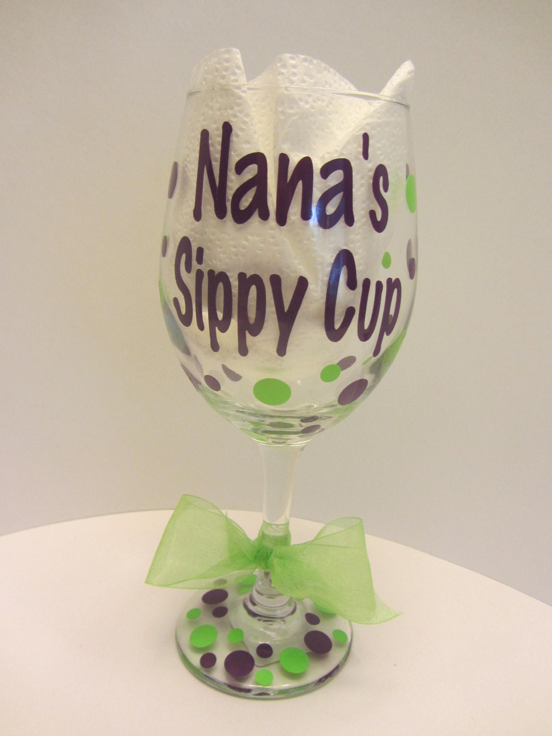 Extra large personalized wine glass- Nana's sippy cup - Grandma, Mommy