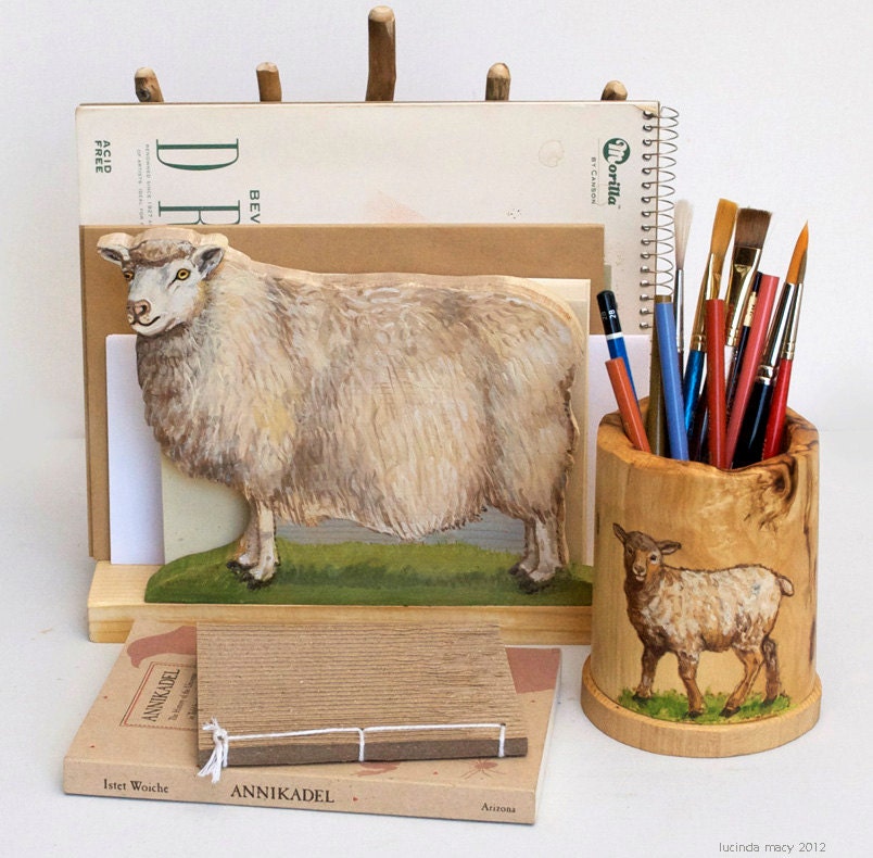Shetland Sheep Desk Organizer Set