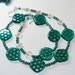 Crystal Ocean Czech Lentil Glass with Spotted Luster Beaded Handmade Necklace with Sterling Silver Flower Toggle