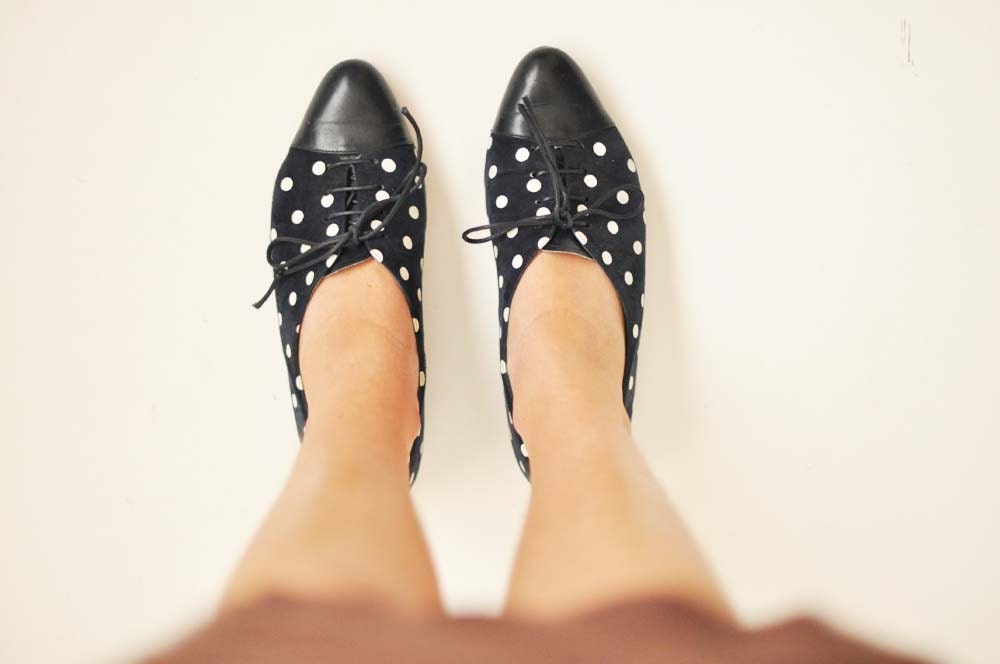 Navy Polka Dot Shoe