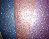 12 pages flower embossed shimmer paper- pink, lavendar and blue- journal paper- scrapbooking- wedding paper- invite paper