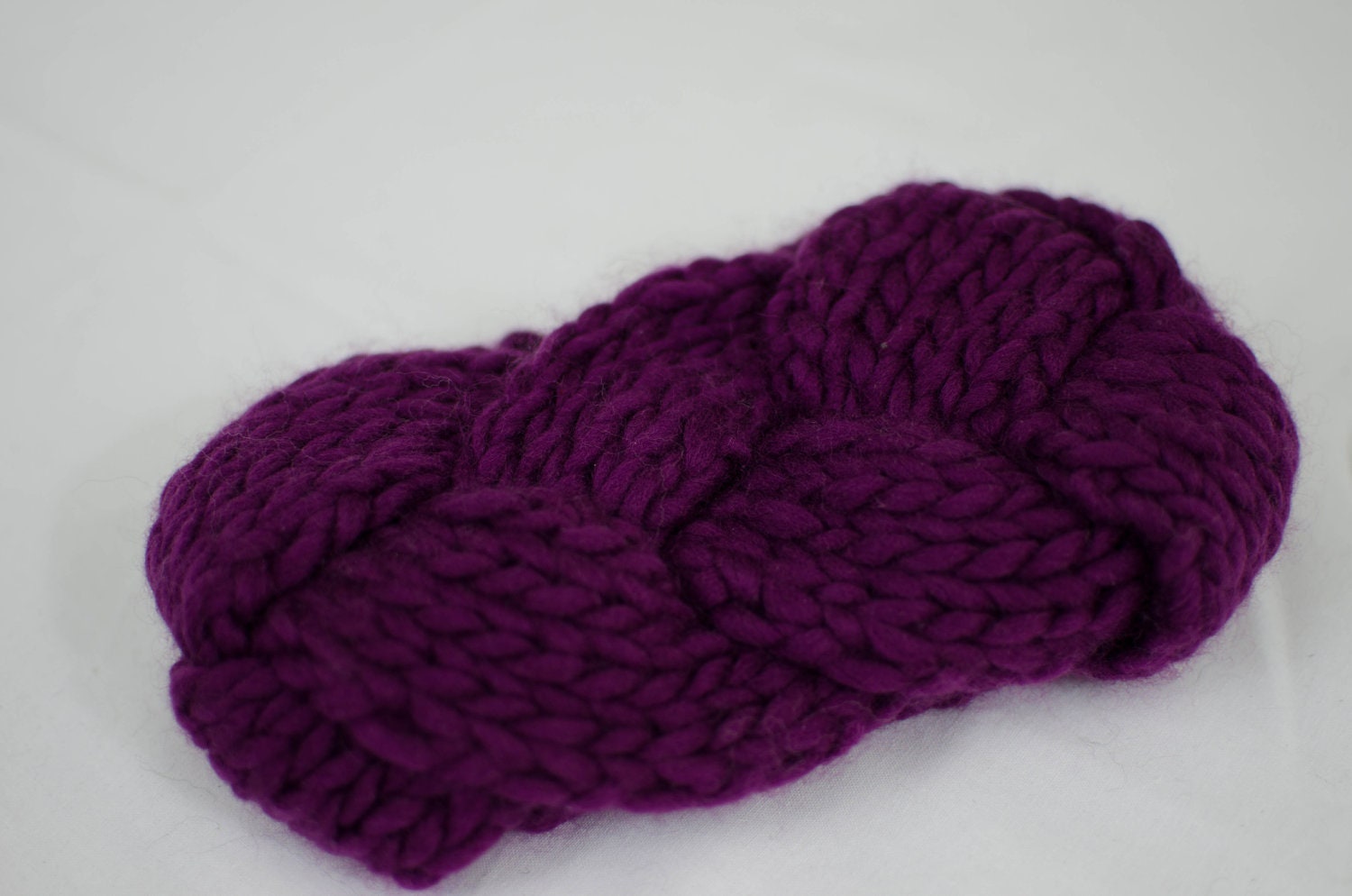 Handknit Braided Headband - the MIMI - Raspberry