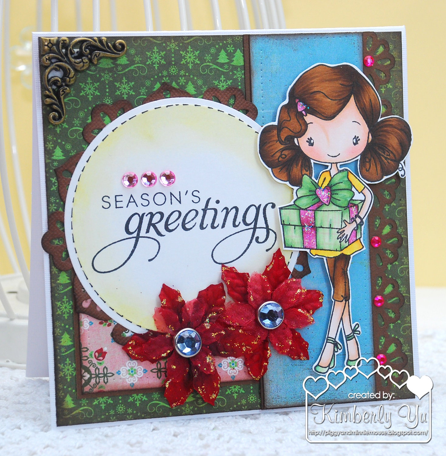Handmade Christmas Card - Season's Greetings
