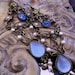 Victorian Chandelier Earrings- Sapphire Jewel and Creme Pearl - Antique, Vintage, Feminine,Edwardian-MTO
