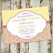 sip and see or baby girl shower invitation, pink lemonade chevron, digital, printable file (item1354)