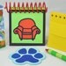 Erasable Blue's Clues Handy Dandy Notebook with Box 4 Jumbo Crayons and sticky Paw shaped clues