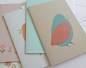 Bird and Flower Cards set of 5